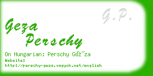 geza perschy business card